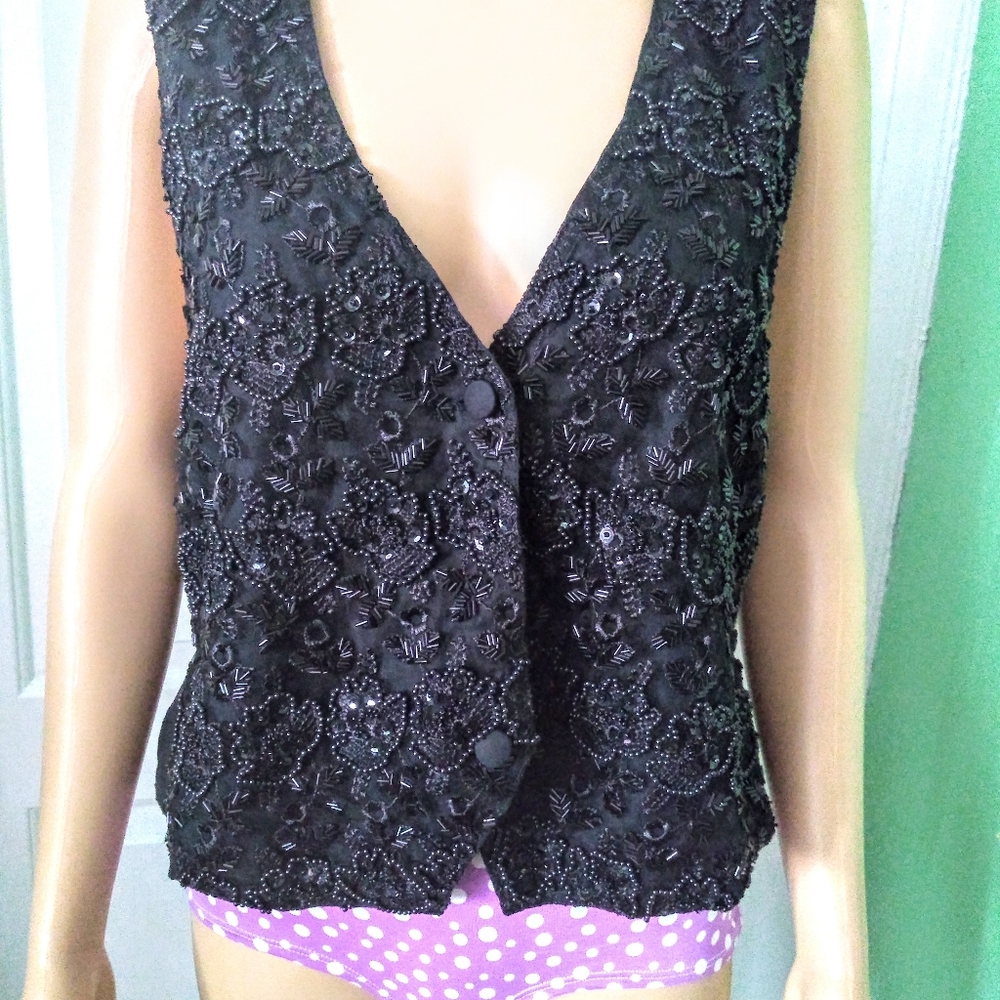 Vintage Sequins and Beads Vest